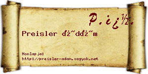 Preisler Ádám névjegykártya